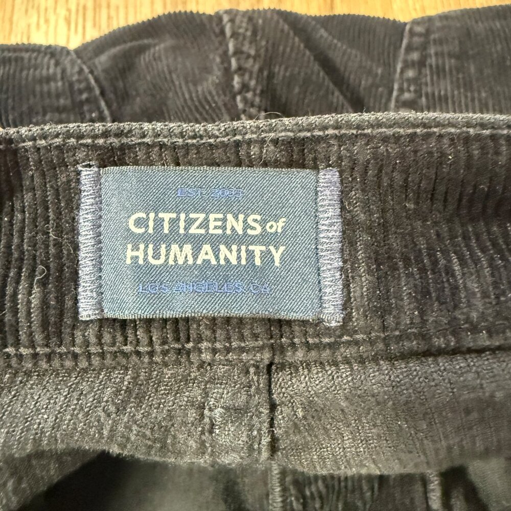 Citizens of Humanity Paloma High Rise Wide Leg Pants Black Corduroy 26 - Picture 4 of 10